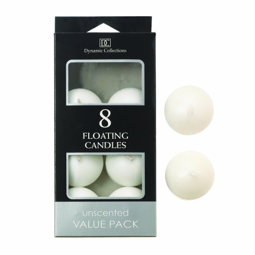 8pk Floating Candles Unscented