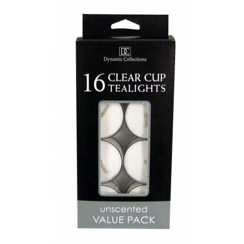 16pk Clear Cup Tealights White