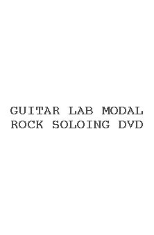 Guitar Lab Modal Rock Soloing Dvd