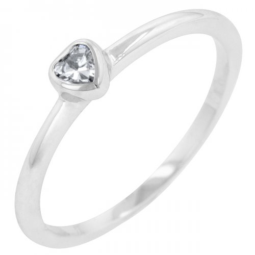 Clear Heart Solitaire Ring (size: 05)
