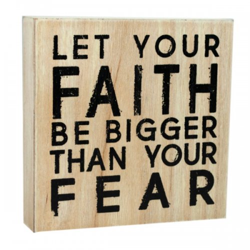 Faith &amp; Fear Wood Art 6&#039;&#039; X 6&#039