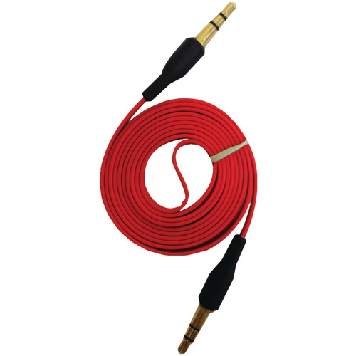 Iessentials 3.5mm Flat Auxiliary Cable, 3.3ft (red)