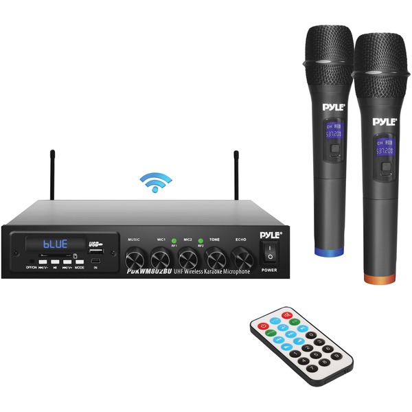 Pyle Wireless Microphone &amp; Bluetooth Receiver System