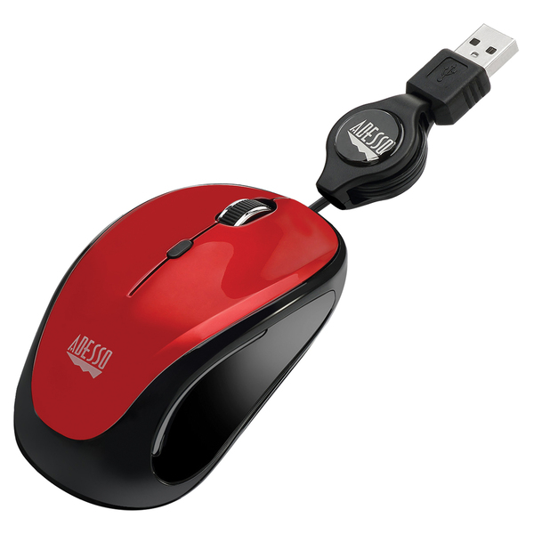Adesso Imouse S8 Illuminated Retractable Usb Mini Mouse (red)