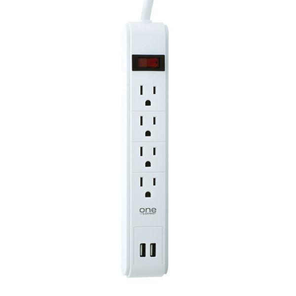 One Power 4-outlet Surge Protection Power Strip With 2 Usb Ports