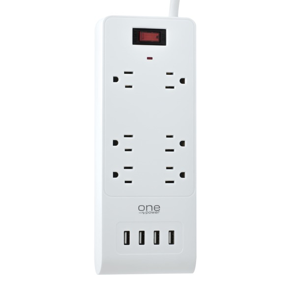 One Power 6-outlet Surge Protection Power Strip With 4 Usb Ports