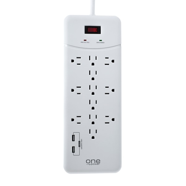 One Power 12-outlet Surge Protection Power Strip With 2 Usb Port