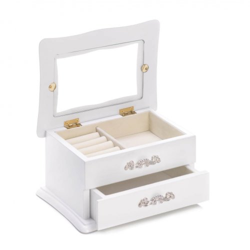White Wood Jewelry Box