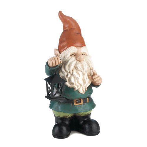 Light-up Lantern Garden Gnome