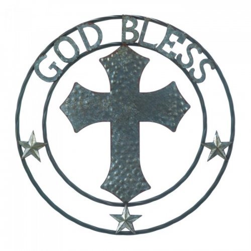 Galvanized Cross Wall Dcor
