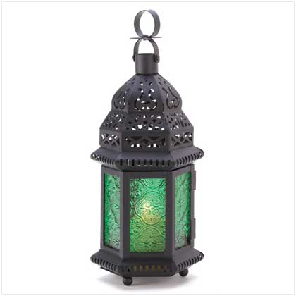 Green Glass Moroccan Lantern