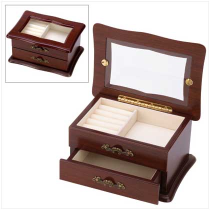 Wood Window Jewelry Box