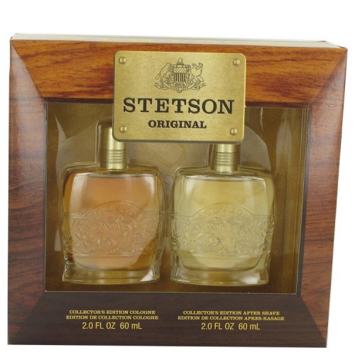 Stetson By Coty Gift Set 2 Oz Cologne + 2 Oz Aftershave Decanter