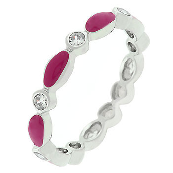 Fuschia Link Enamel Stacker (size: 09)