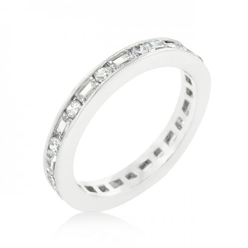 Alternating Cubic Zirconia Eternity Band (size: 10)