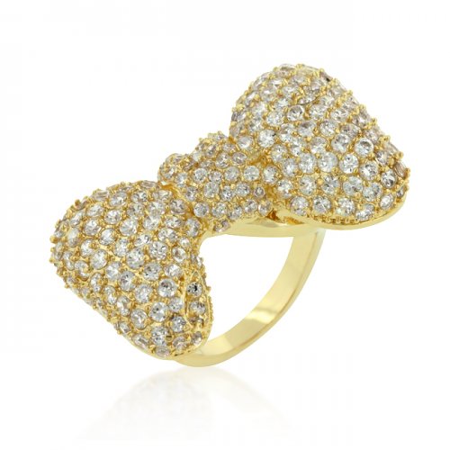 Bow Tie Cubic Zirconia Ring (size: 07)