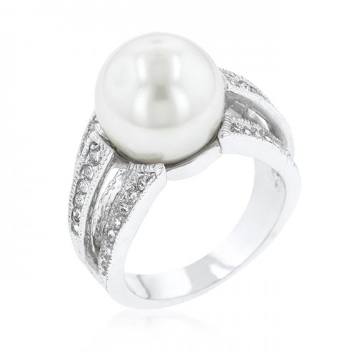 12 Mm Shell Pearl Bridal Ring (size: 06)