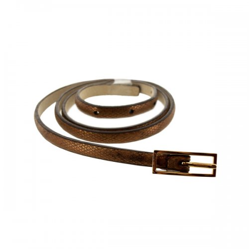 1/4&quot; Women&#039;s Bronze Snake Print Skinny Belt