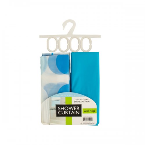 Shower Curtain With Liner &amp; Rings Set