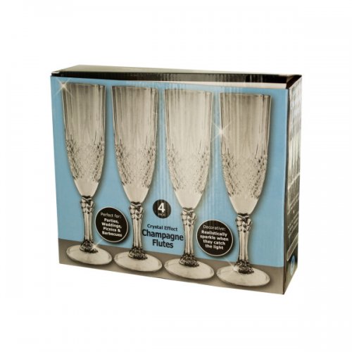Crystal Effect Champagne Flutes Set
