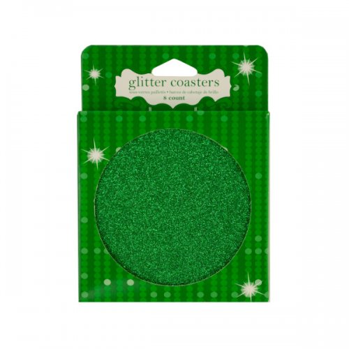 Green Glitz Glitter Coasters