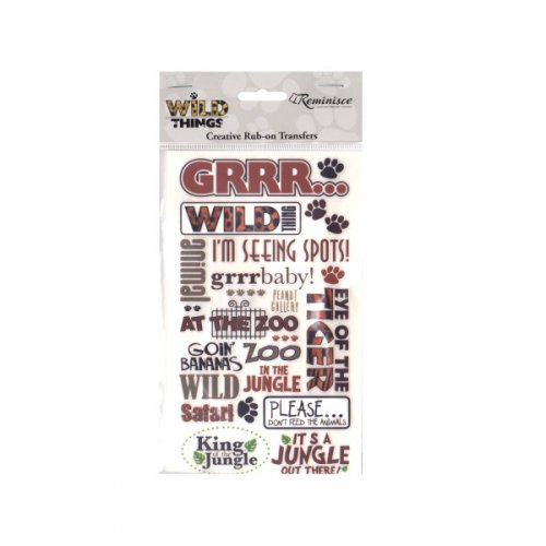 Wild Things Phrase Creative Rub-on Transfers