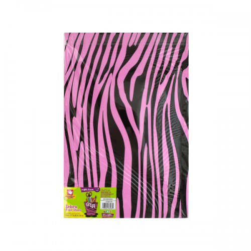 Pink Zebra Print Foam Sheet