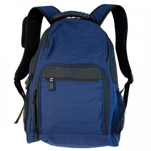 Navy Blue &amp; Black Backpack With Pockets