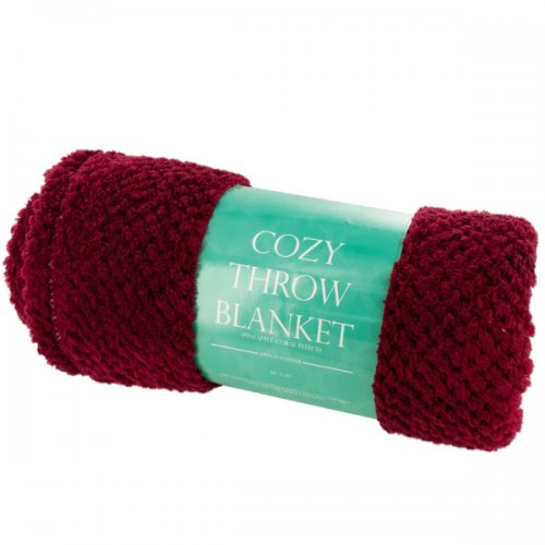 Cozy Textured Coral Fleece Throw Blanket