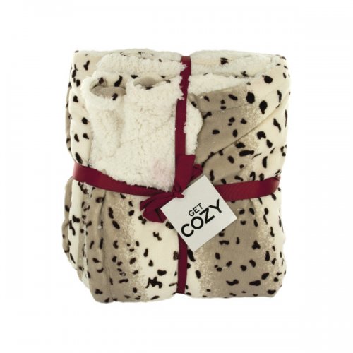 Cozy Leopard Print Fleece Throw Blanket