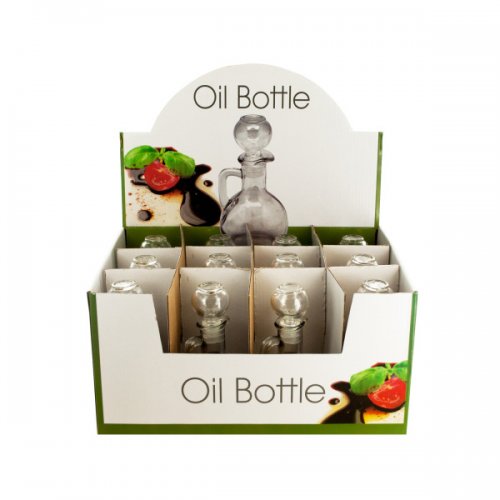 Glass Oil Bottle With Stopper Countertop Display