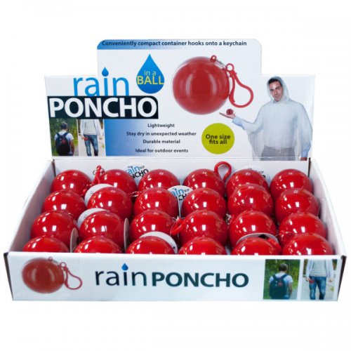Rain Poncho In A Ball Countertop Display