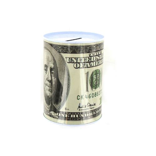 100 Dollar Bill Tin Money Bank