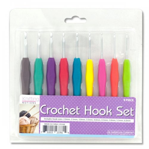 Crochet Hook Set With Colored Handles
