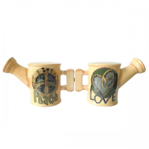 Painted Peace Magnetic Salt &amp; Pepper Shakers