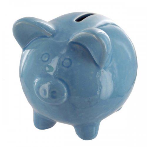Blue Ceramic Piggy Bank