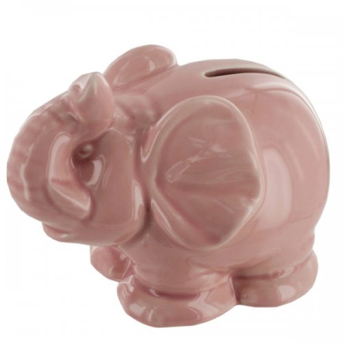 Pink Ceramic Elephant Bank