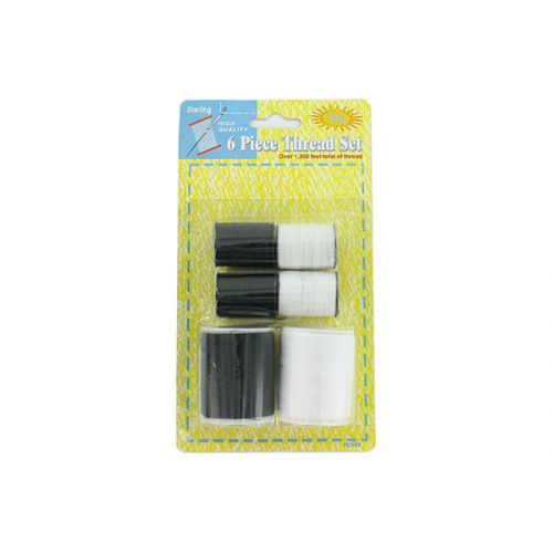 6 Pack Black And White Thread Set