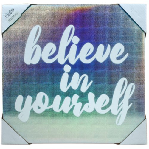 12x12 Iridescent Canvas Wall Art In Assorted Phrases