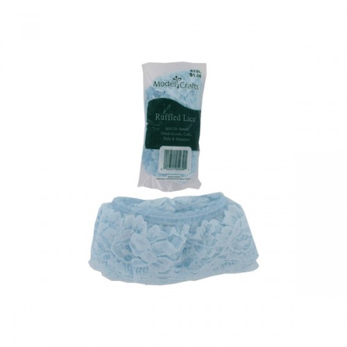 Light Blue Ruffled Lace For Crafts Or Sewing