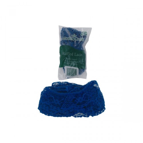 Blue Ruffled Lace, 4 Yards