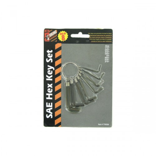 8 Pack Sae Hexagonal Key Set