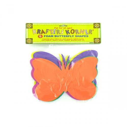 6 Pack Foam Butterfly Craft Shapes
