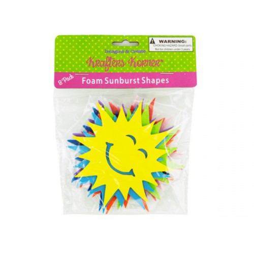 8 Pack Foam Sunburst Craft Shapes
