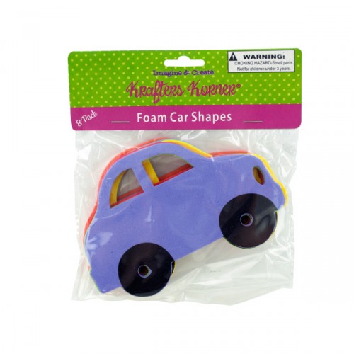 8 Pack Foam Car Craft Shapes