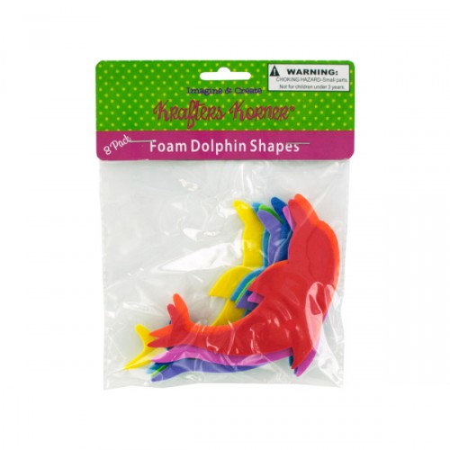 8 Pack Foam Dolphin Craft Shapes