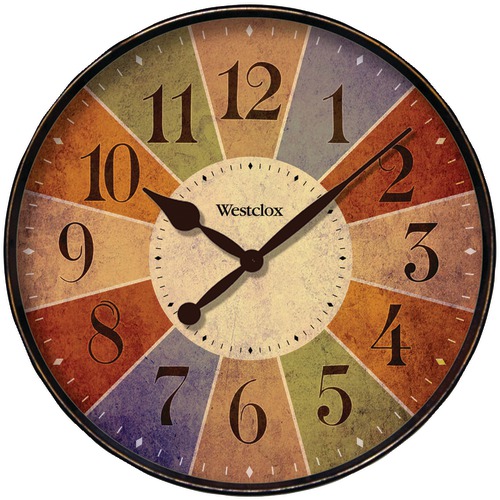 Westclox 12&quot; Round Multicolor Dial Clock