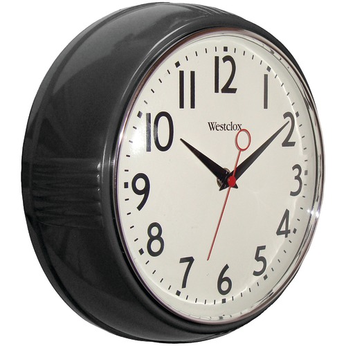 Westclox 9.5&quot; 1950&#039;s Retro Black Case Convex G