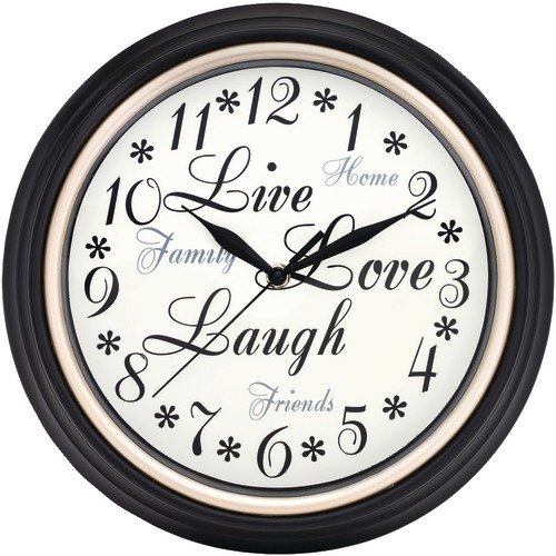 Westclox 12&quot; Round Live Love Laugh Message Clock