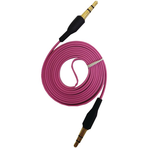 Iessentials 3.5mm Flat Auxiliary Cable, 3.3ft (pink)
